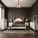 preview thumbnail 21 of 25, Roundhill Furniture Avellune 4-Piece Bedroom Set: Poster Bed with Dresser, Mirror, Chest, and 2 Nightstands, White Finish Queen