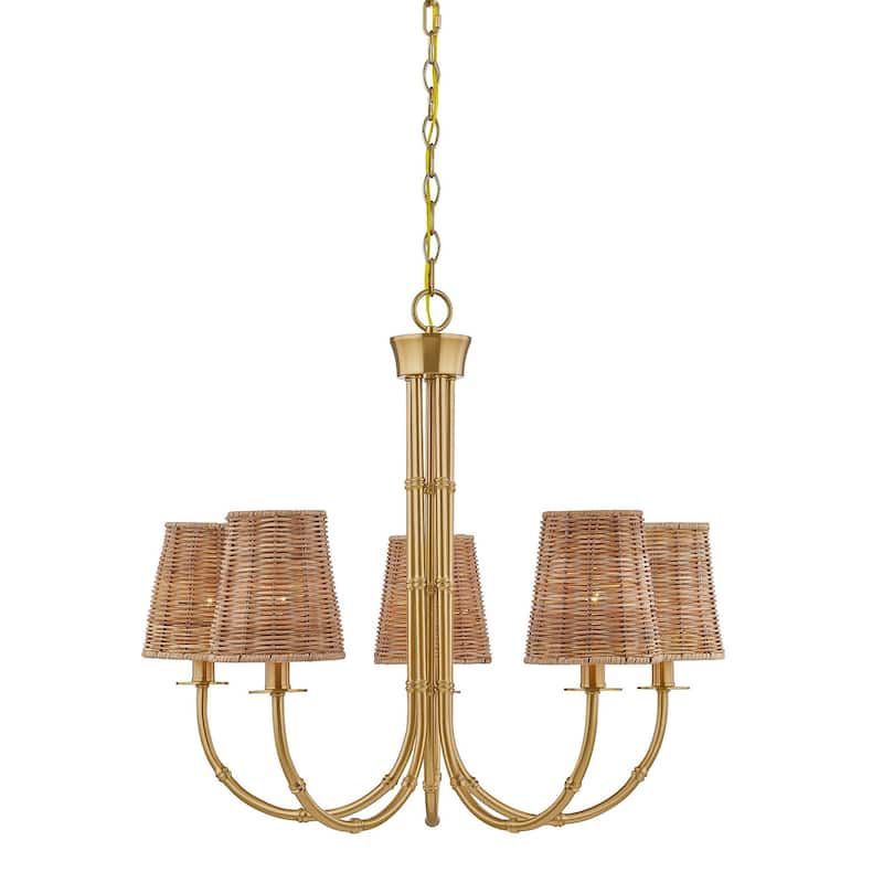 Savoy House 1-3960-5 Ashbury 5 Light 28" Wide LED Chandelier - Warm Brass