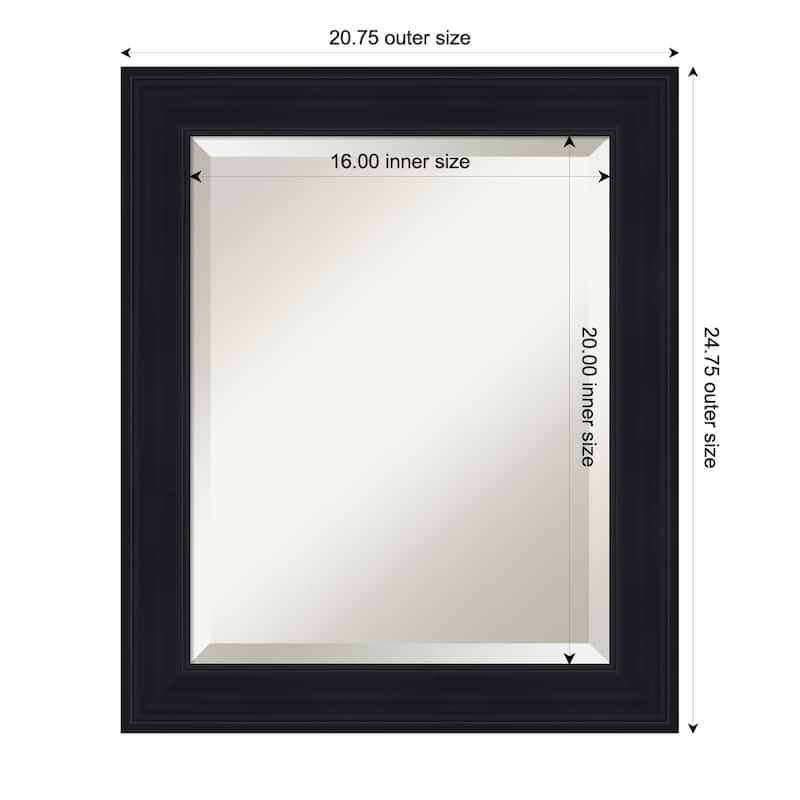 Abbey Black Beveled Framed Wall Mirror - Abbey Black - 21 x 25 in