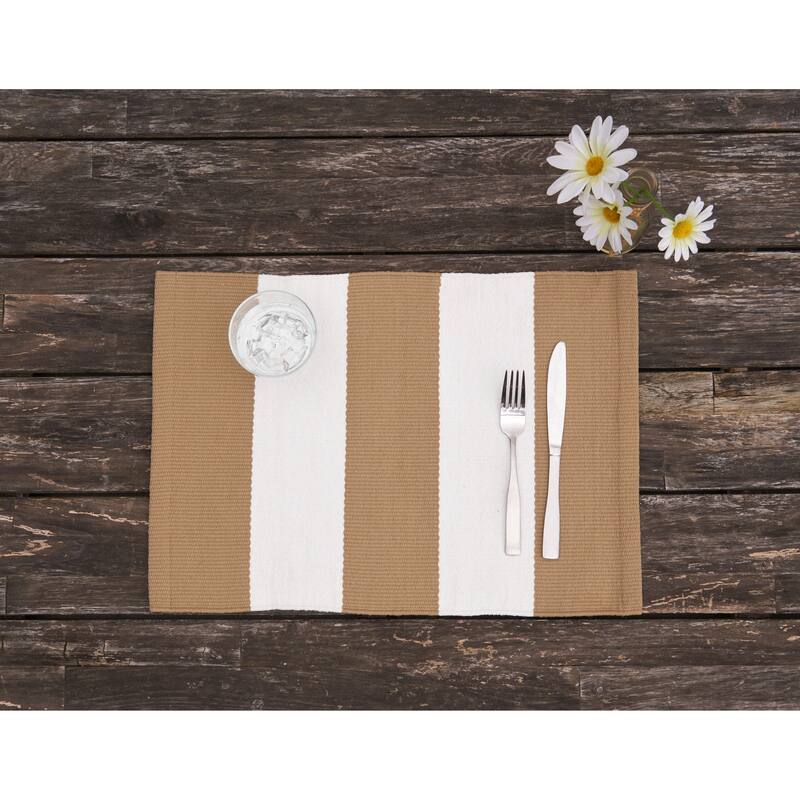 Cabana Khaki Stripes Placemat Set 6