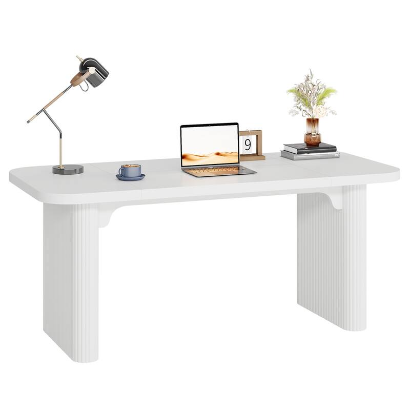 Large Wood Executive Desk, Modern Computer Desk, Home Office Workstation Boss Desk