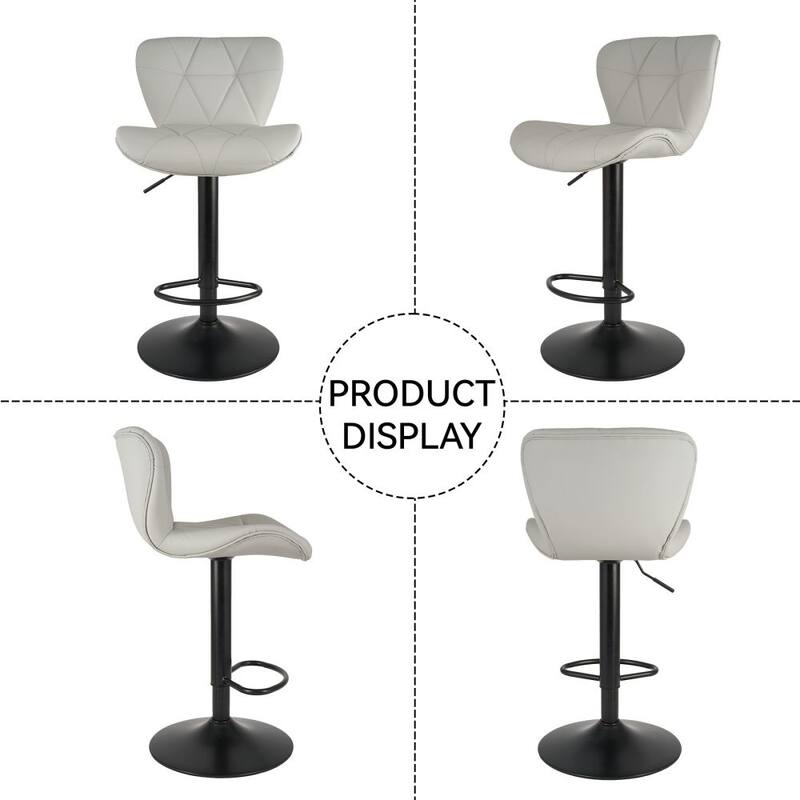 Set of 2 Faux Leather Counter Height Bar Stools