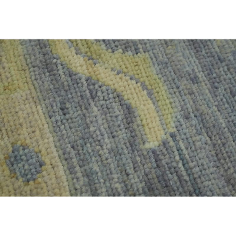 Vegetable Dye Wool Oushak Turkish Area Rug Floral Geometric Carpet - 11' 7'' X 9' 1''