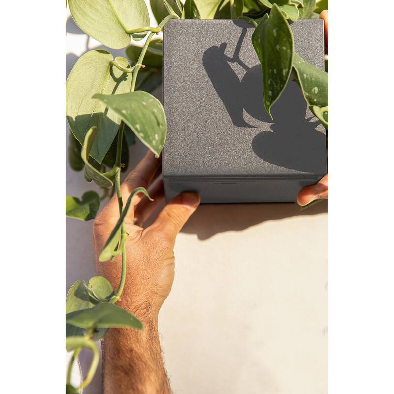 Geo Series Hanging Cube Plastic Planter