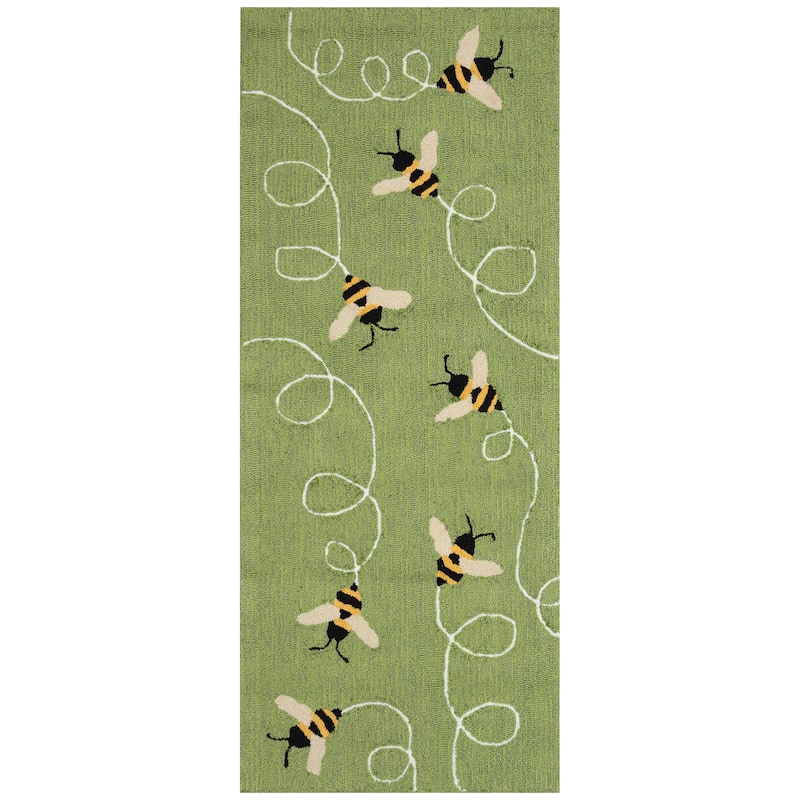 Liora Manne Frontporch Buzzy Bees Indoor/Outdoor Rug