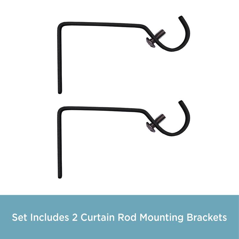 Kenney® 5/8" Curtain Rod Mounting Brackets, Set of 2, Black