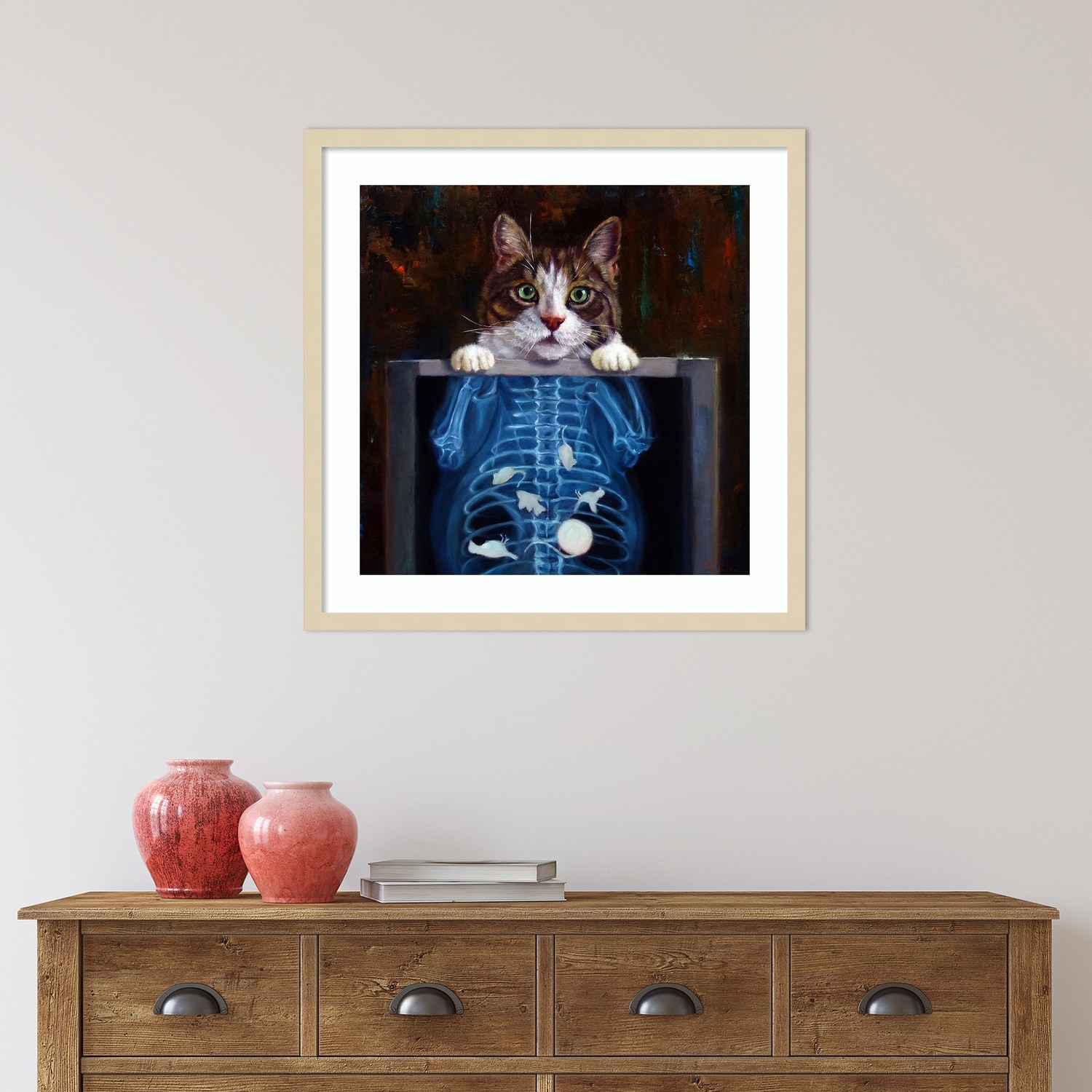 Cat Scan by Lucia Heffernan Wood Framed Wall Art Print Bed Bath
