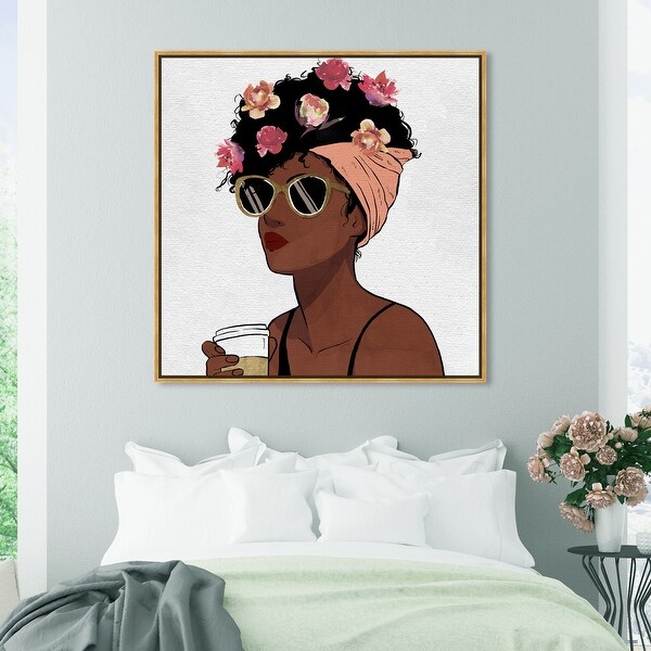 Oliver Gal 'Flowers and Coffee' Fashion and Glam Brown Wall Art