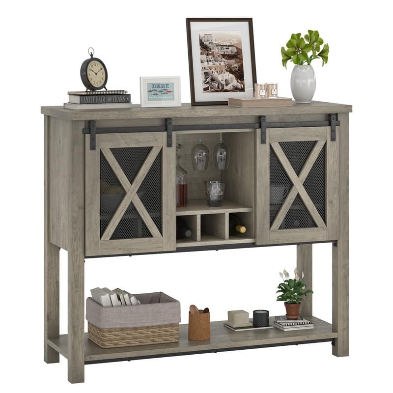 Sliding barn door sideboard