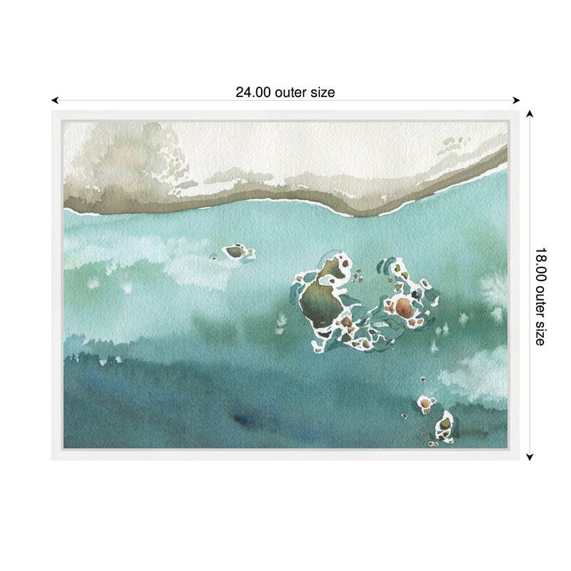 Kate and Laurel Sylvie Rocky Shores Framed Canvas by Janet Meinke-Lau