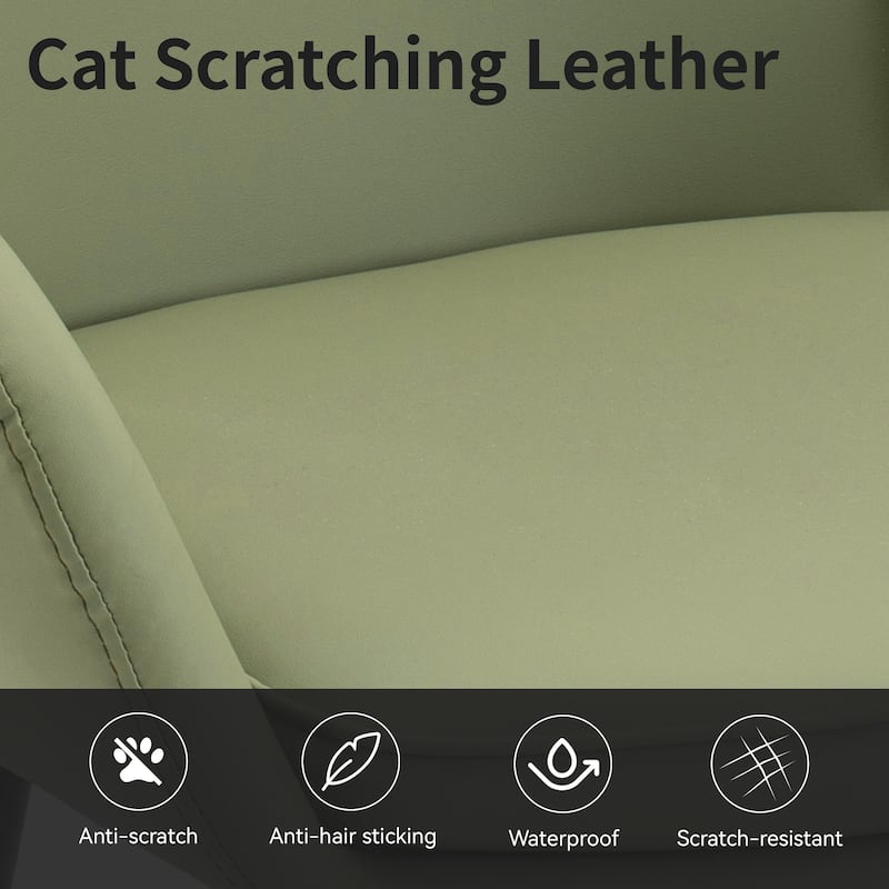 Set of 2 Cat-Scratch Resistant Dining Chairs with Gold Metal Legs