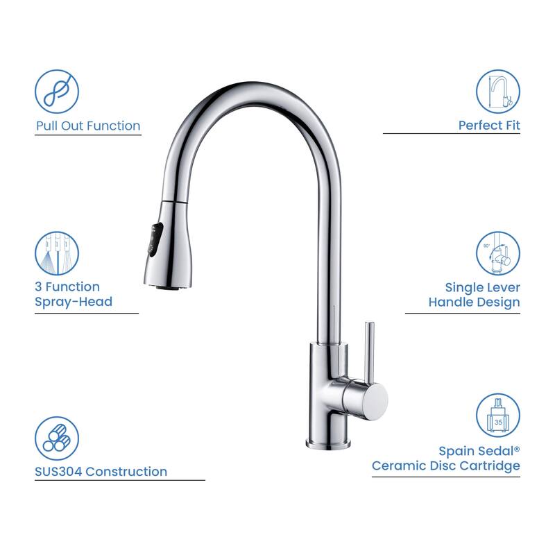 Single Handle Pull Down Kitchen Faucet