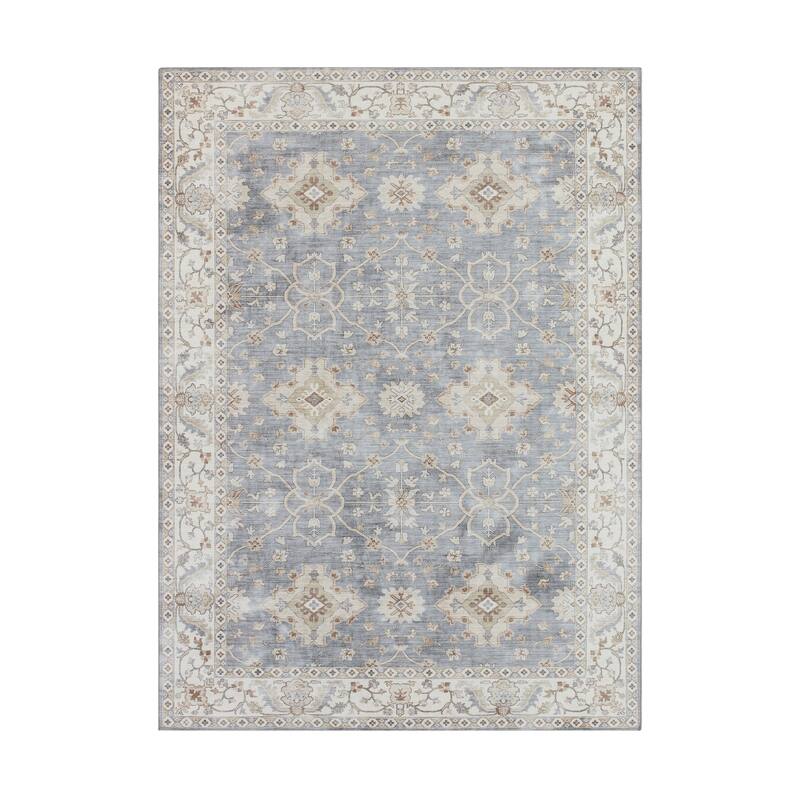 Creative Home Ideas Washable Skid-Resistant Chenille Rug - 5x7 feet - Taupe