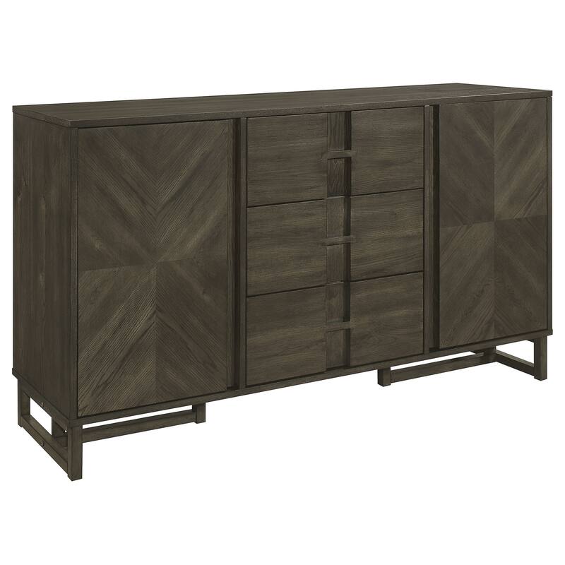 Kelly 3-Drawer Storage Dining Sideboard Buffet Dark Grey - Dark Grey