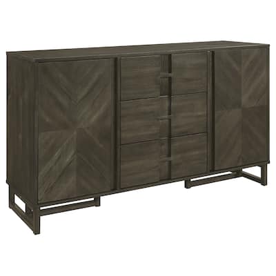 Kelly 3-Drawer Storage Dining Sideboard Buffet Dark Grey