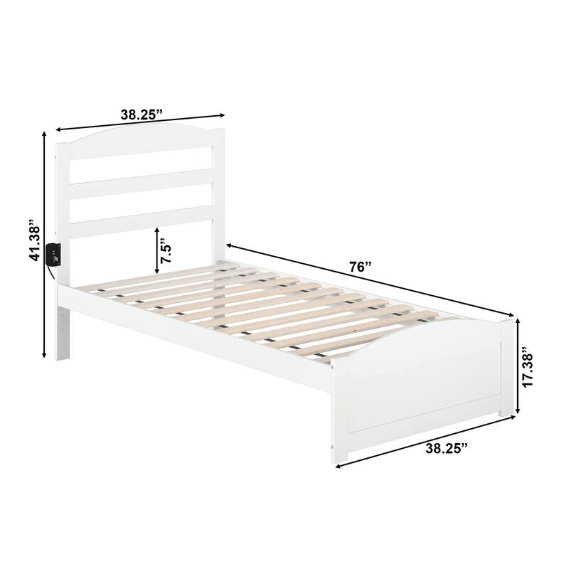 Warren Solid Wood Platform Bed with Footboard