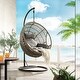 preview thumbnail 1 of 2, Vasant Hanging Chair in Beige Fabric & Rope