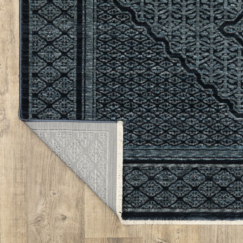 Style Haven Caiden Global Center Medallion Blue/Teal Area Rug