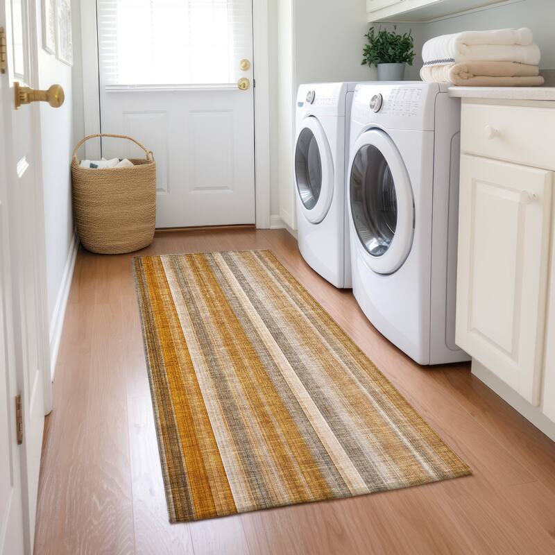 Alsito Stripe Weather Resistant Timeless Fusion Outdoor Rug