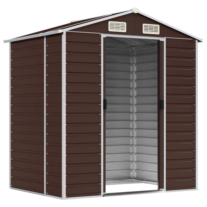 vidaXL Garden Shed Metal Outdoor Storage Shed Anthracite Galvanized Steel