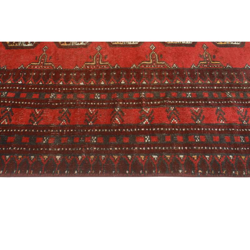Vintage Distressed Damian Red/Burgundy Rug - 3'7" x 6'4"
