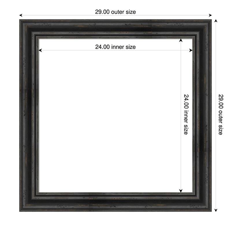 Amanti Art Rustic Pine Black Framed Dry Erase Magnetic Board - 29 x 29 in - Rustic Pine Black
