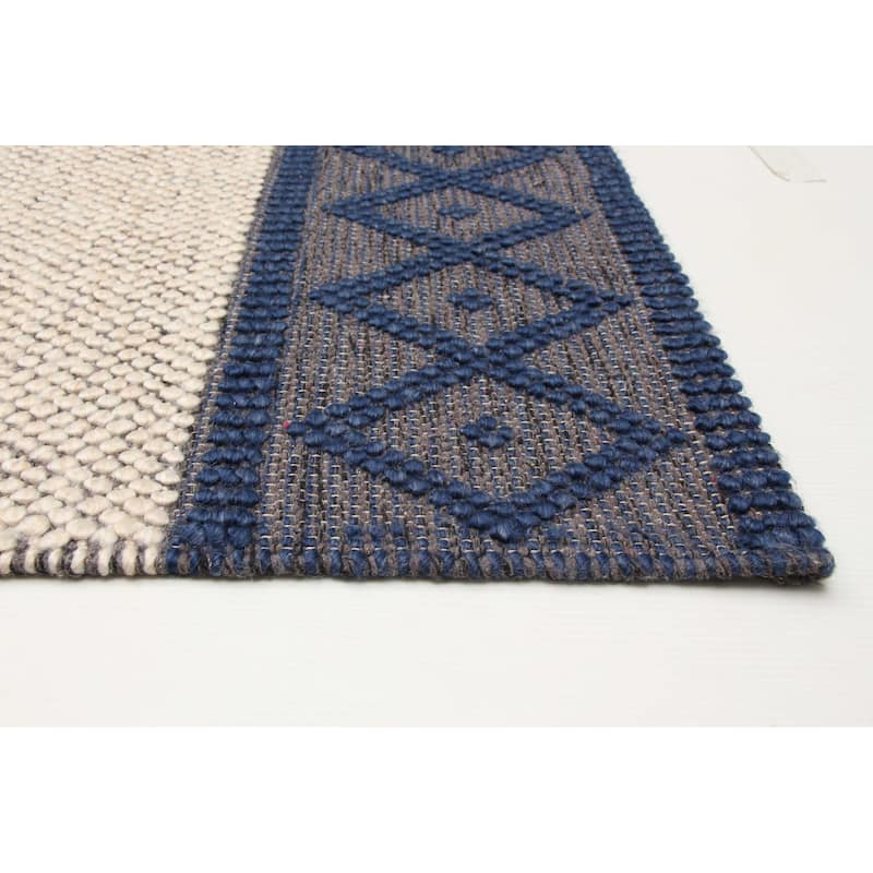 ECARPETGALLERY Braid weave Sienna Beige Wool Rug - 5'1 x 8'1