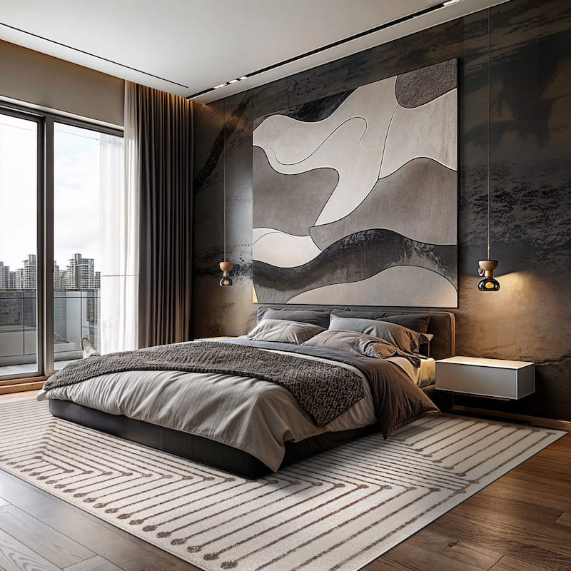 Contemporary Checkered Area Rug