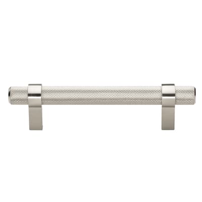 3.75 in Screw Center Solid Steel Knurled Euro Bar Pull (Pack of 10) - Satin Nickel