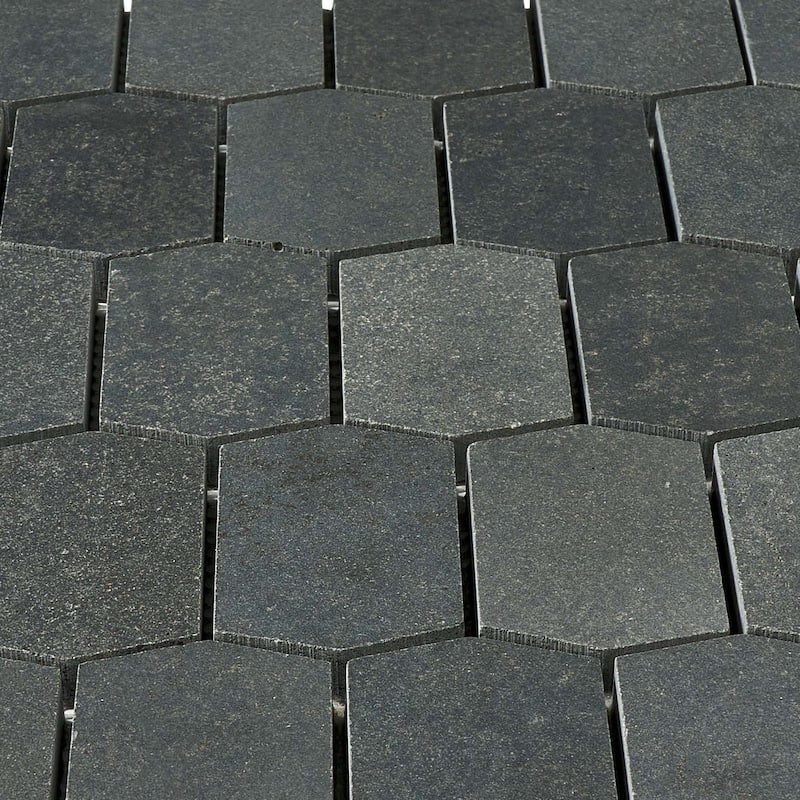 Vulcan Black Adelaine Honed Mosaic Tile