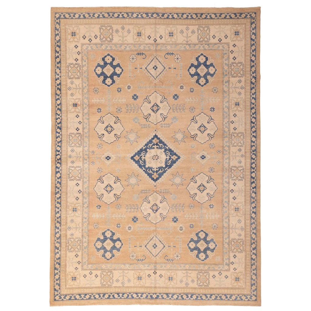ECARPETGALLERY Hand-knotted Finest Ghazni Tan Wool Rug - 9'10 x 13'5