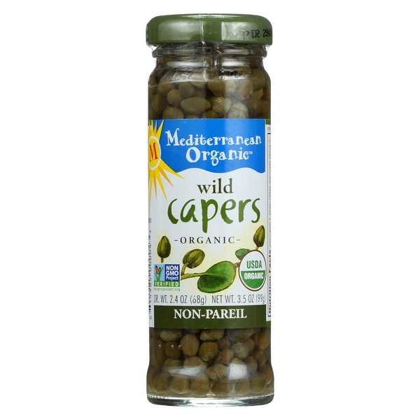 Mediterranean Organic Capers - Organic - Wild - Non-Pareil - 3.5 oz - case of 24