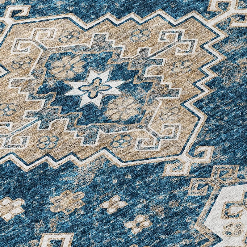 Machine Washable Indoor/ Outdoor Chantille Boho Tribal Rug
