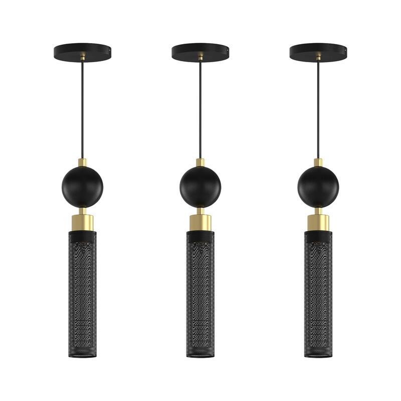 Modern Black Pendant Lights, Adjustable Hanging Lights For Kitchen Island, Dining Room, Or Bedroom (Set Of 3)