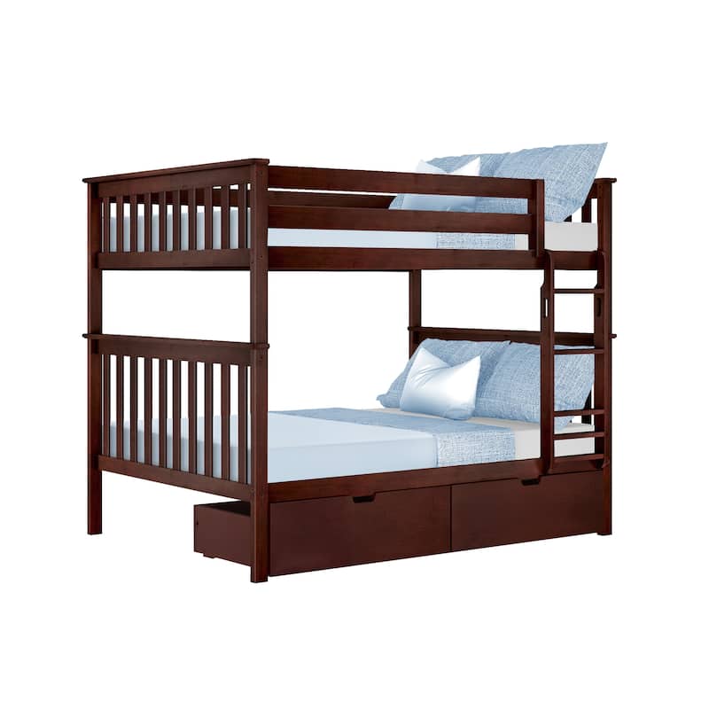 Max and Lily Full over Full Bunk Bed with Storage Drawers