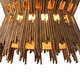 preview thumbnail 15 of 15, 16" Retro Brass Wood Hourglass 4-Light Chandelier Geometric Metal Adjustable Pendant Light for Foyer