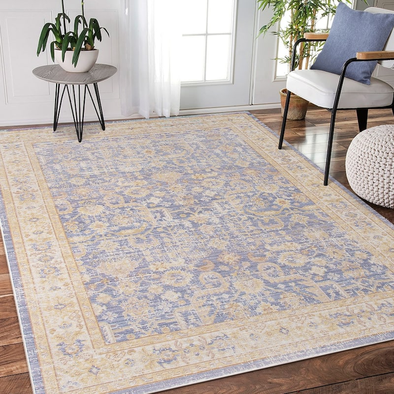 Pire Power Loomed Distressed Area Rug By HomeRoots
