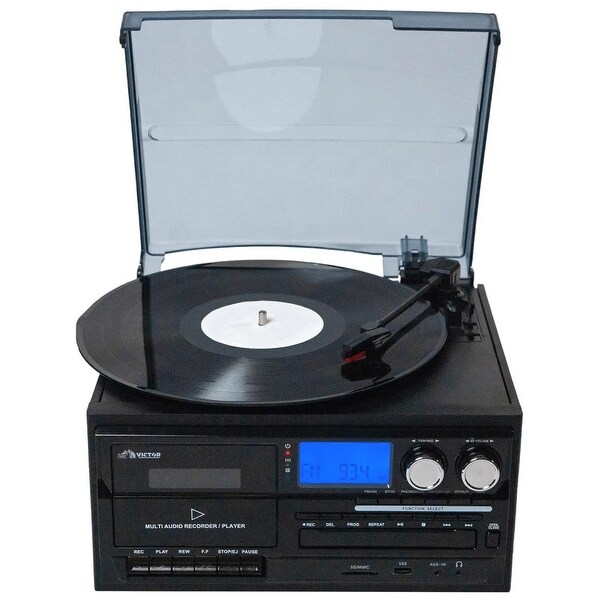 Victor Cosmopolitan 8-in-1 Turntable Music Center with Bluetooth
