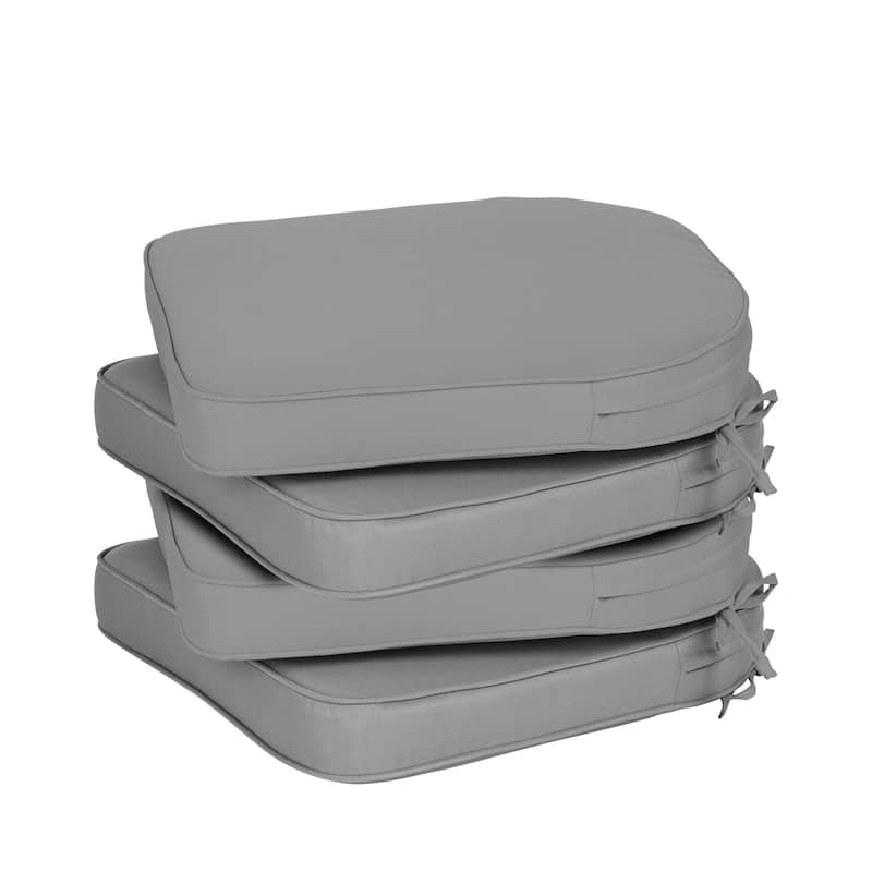 Aoodor Outdoor Chair Cushion Soft and Fade-resistant Polyester Set of 4 - 18''x19'' - Grey