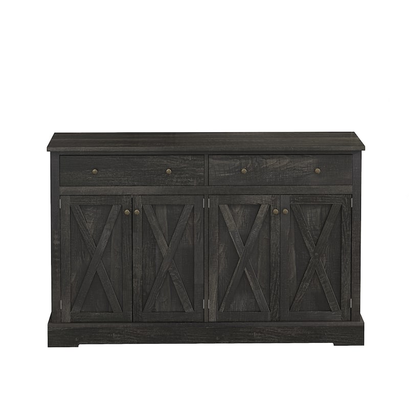 Vintage Sideboard with Two Drawers and Four Doors for Living Room