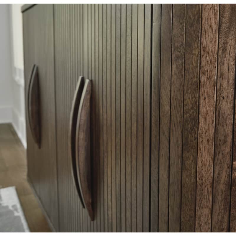 Signature Design by Ashley Amickly Dark Brown Accent Cabinet - 68" W x 18" D x 36.38" H