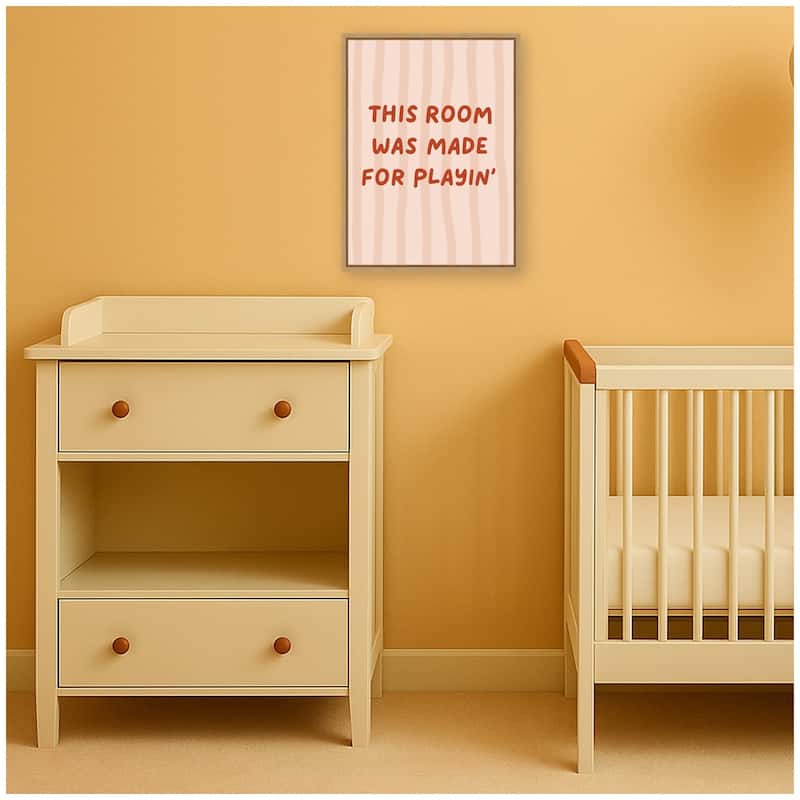 Kate and Laurel This Room Was Made For Playing by Laura Moss Framed Canvas Wall Art Print