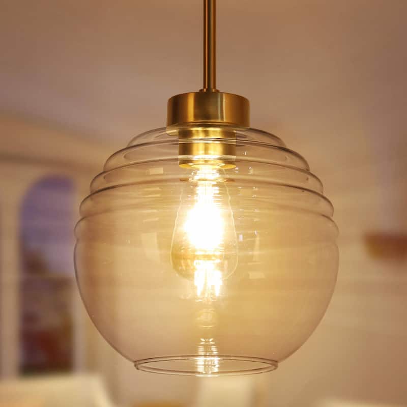Cavitt Modern Contemporary Large Pendant Lights LED Dimmable Chic Glass Globe Kitchen Island Lighting - D 10.6'' x H 74.4''