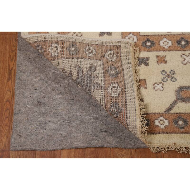 Oushak Indian Area Rug Handmade Grey Wool Carpet - 8'11" x 11'10"