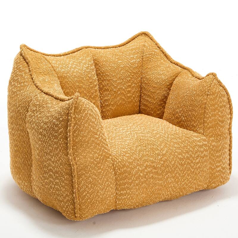 Chenille Square Lounge Chair with Armrests and High Resilience Foam Seat