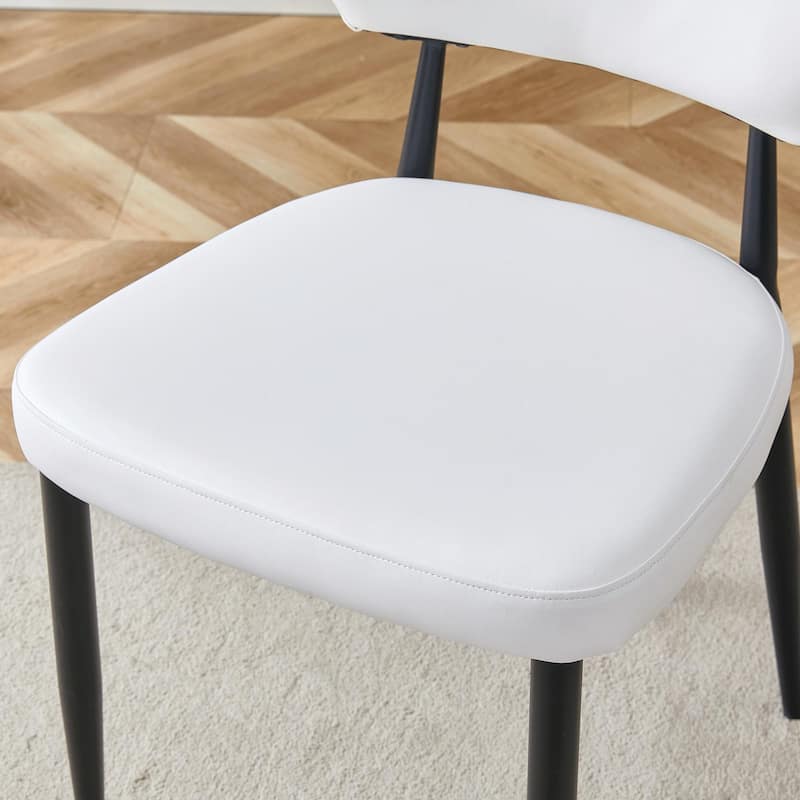 White Minimalist Ergonomic Dining Chair, With A Curved Backrest For Comfortable Design,Unlocking A Comfortable And Minim