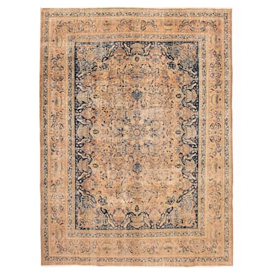 ECARPETGALLERY Hand-knotted Antalya Vintage Light Copper Wool Rug - 9'9 x 12'10