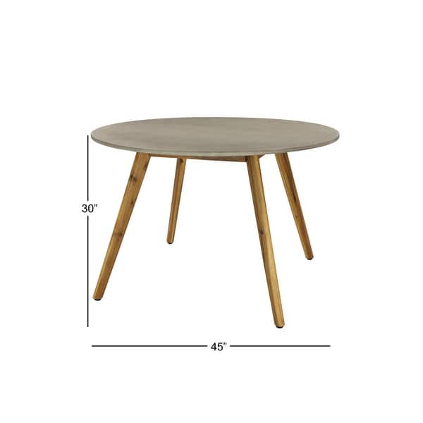 Gray Concrete Resin Modern Outdoor Dining and Accent Table Collection