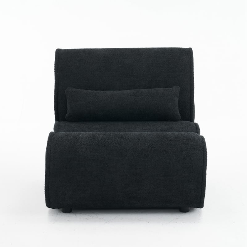 Soft Pellet Velvet Recliner - Comfortable Lounge Chair with Waist Pack Padding, Modern Design