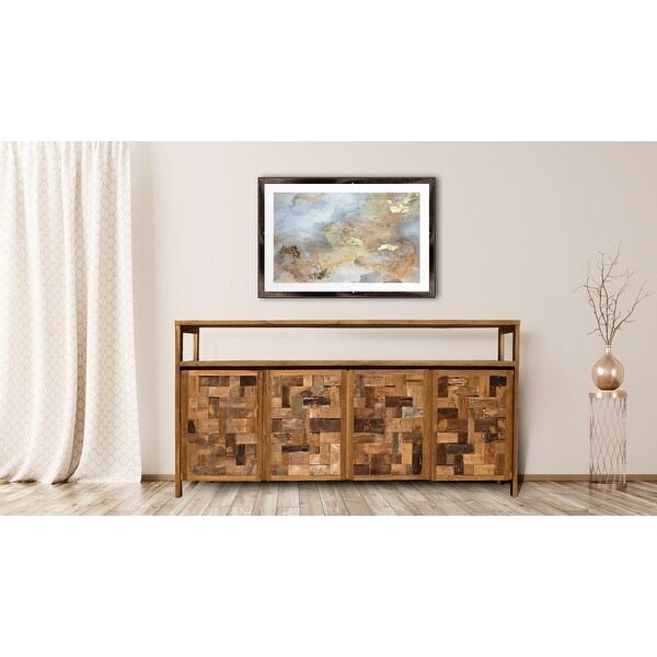 Chic Teak Recycled Teak Wood Mozaik Media Center / Buffet with 4 Wooden Doors. Opens flyout.